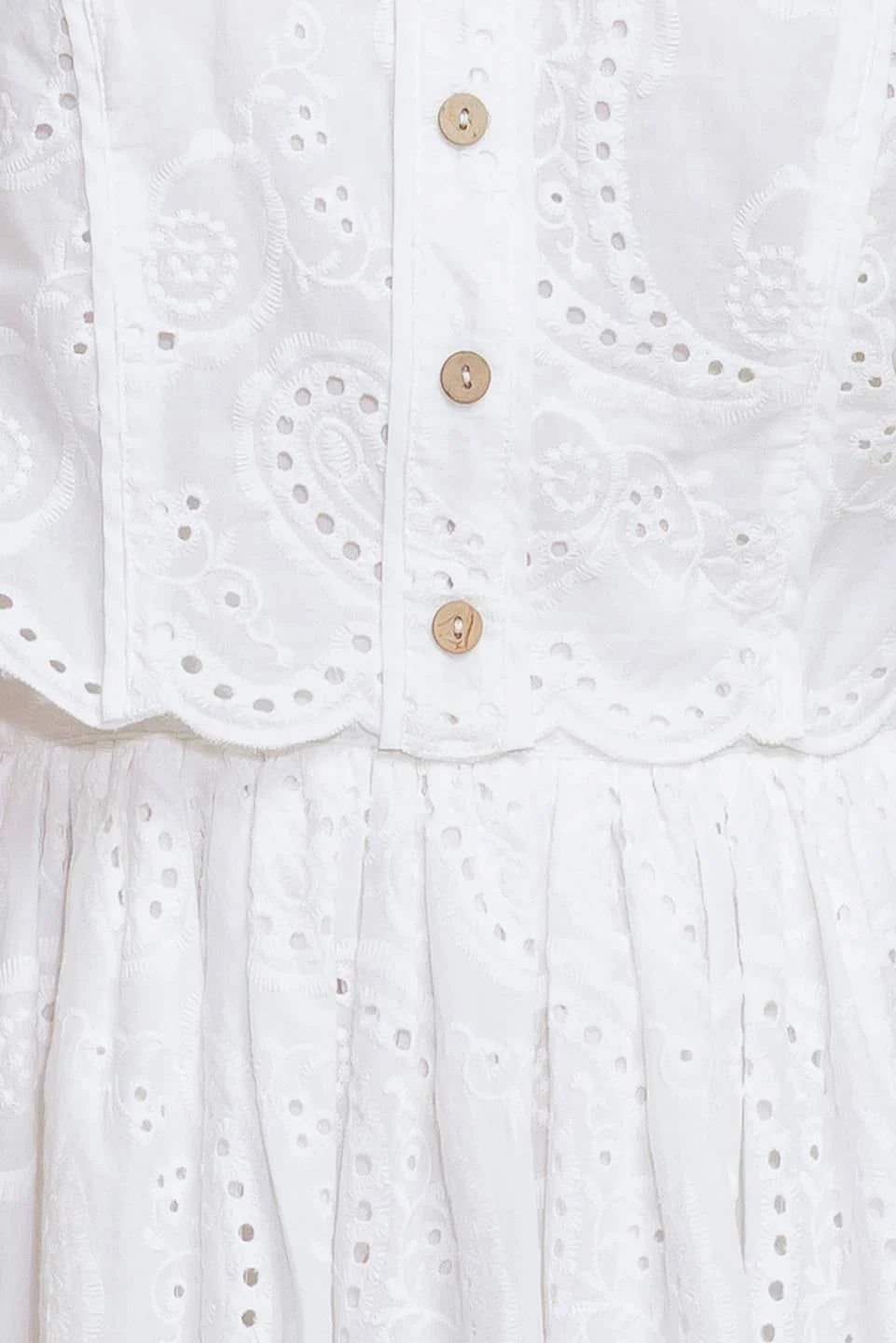 JOVIE WHITE EYELET MINI DRESS