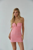 Kamryn Strapless Notch Neck Bodycon Mini Dress