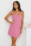 Power In Poise Tweed Mini Dress Pink