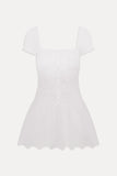 Lucien Cotton Embroidered Mini Dress Optic White