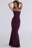 dark cherry corset maxi dress