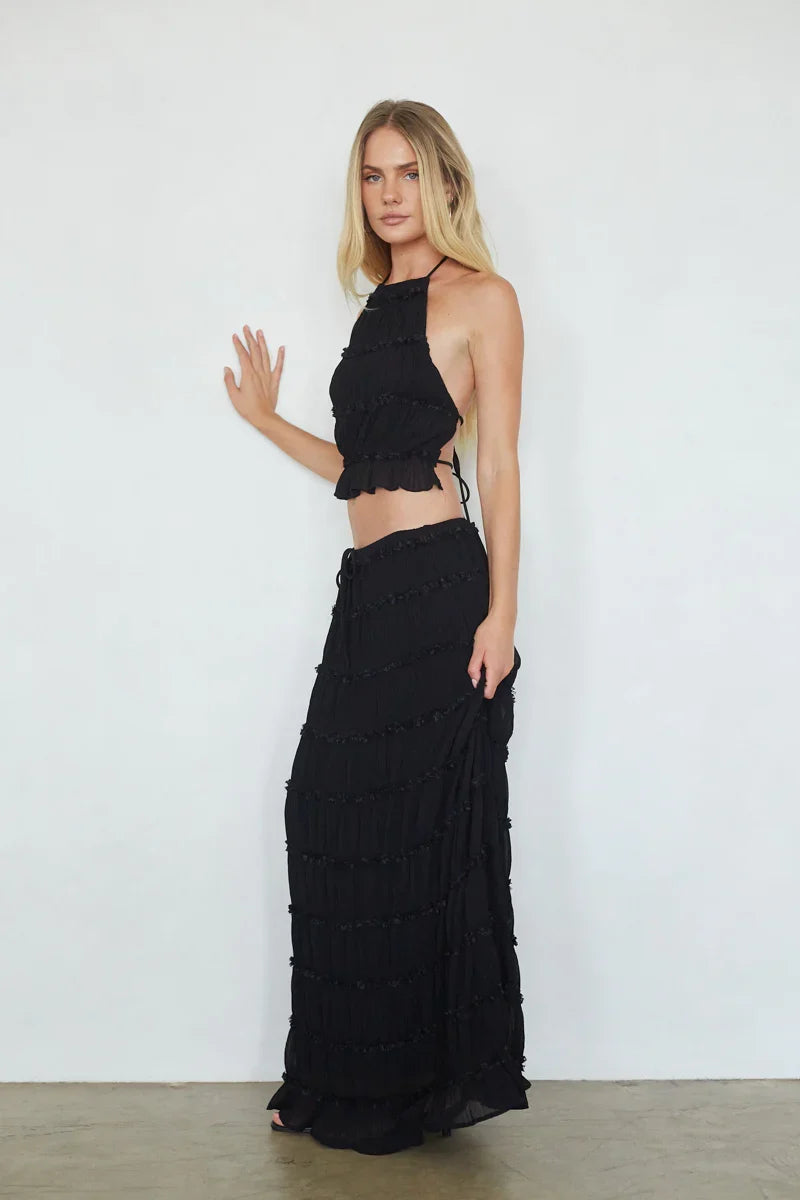 Kehlani Ruching Maxi Skirt