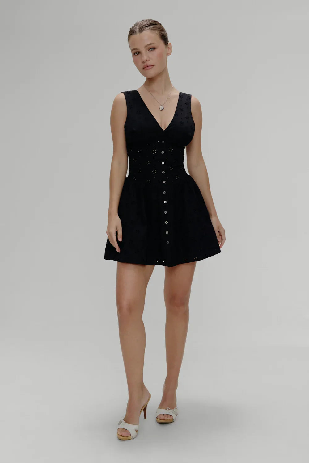 Marley Cotton Eyelet Mini Dress Eclipse