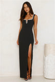 Exotic Soirée Maxi Dress Black