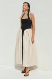 SAMMI MIDI DRESS BLACK CREAM