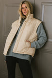 Caelan Puffer Vest in Cream FINAL SALE