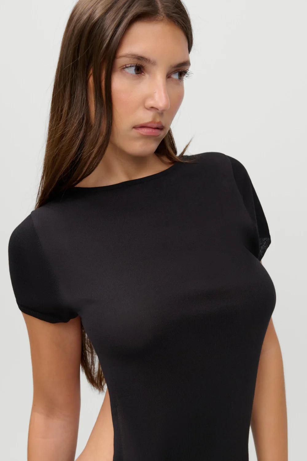 x JENNIE Rosalie Knit Midi Dress Black