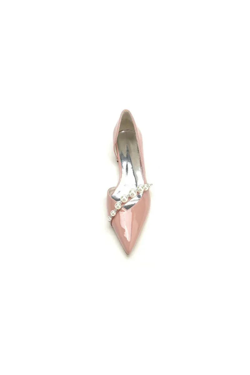 Black High Heels with Pearl and Rhinestone Embellishments