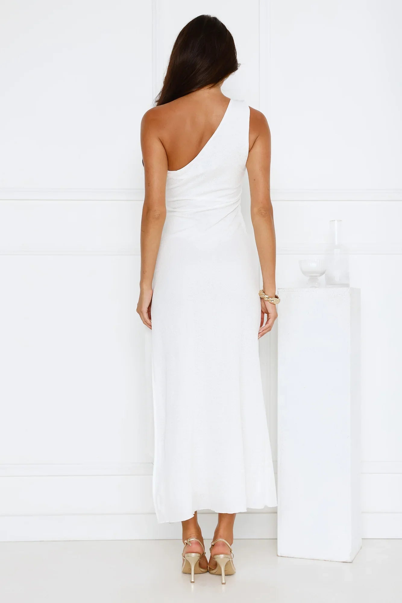 Tidal Dream One Shoulder Maxi Dress White