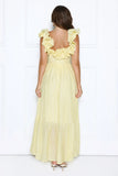 Magnetic Energy Off Shoulder Maxi Dress Yellow
