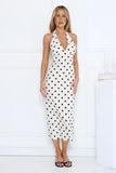 Spotlight Babe Halter Maxi Dress Beige