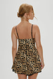 x Khy Kenley Satin Mini Dress Lacey Leopard