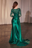 Debra Gown Long Sleeve Lace Satin Formal Dress