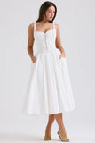 white broderie anglais cotton midi dress