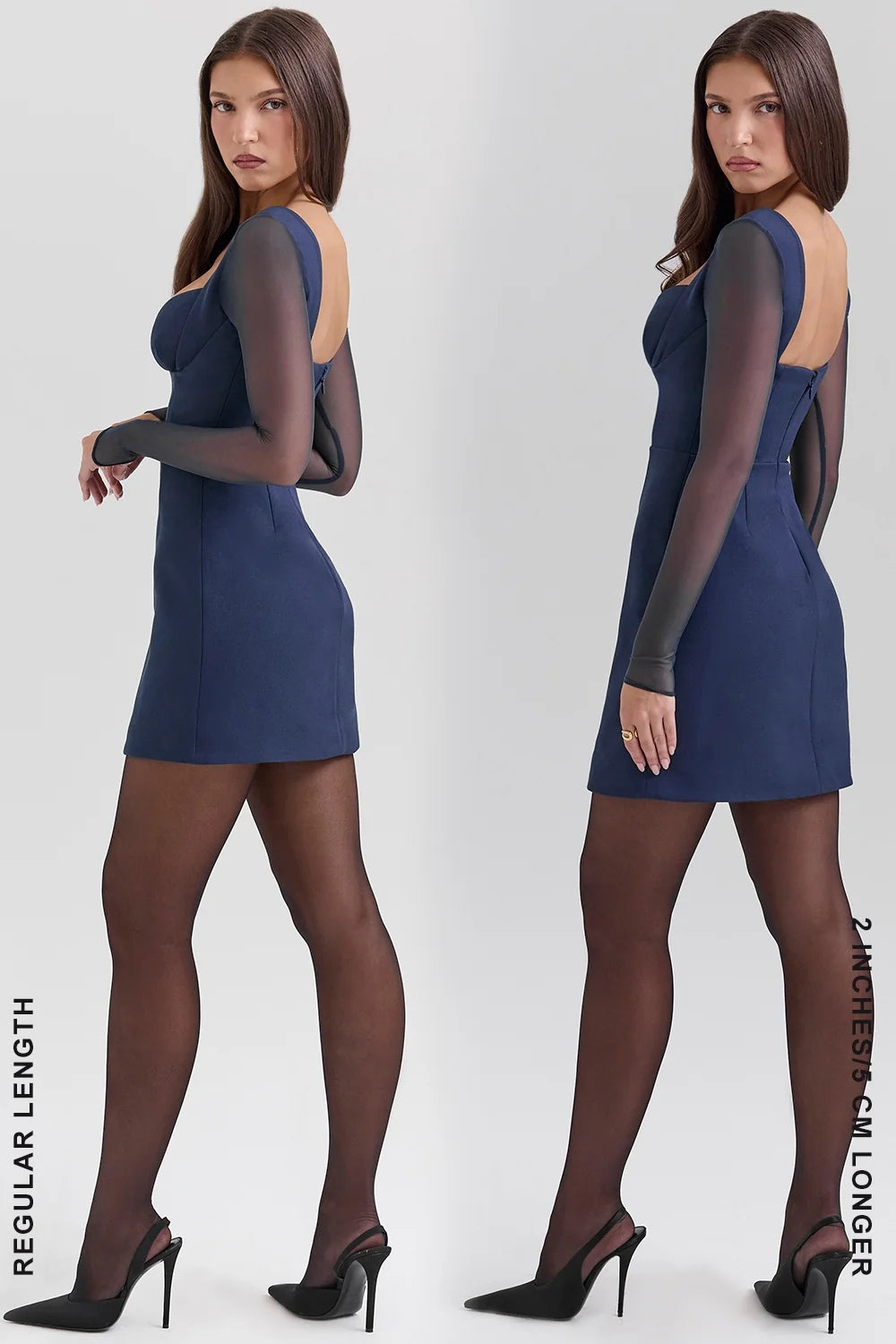 midnight stretch crepe plunge mini dress sale