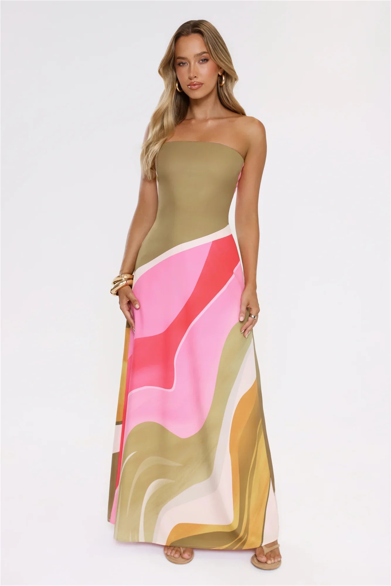 Palette Of Yours Strapless Maxi Dress Green