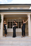 The Delilah Satin Halter Maxi Dress Black