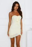 Bahamas Breeze Strapless Mini Dress Yellow