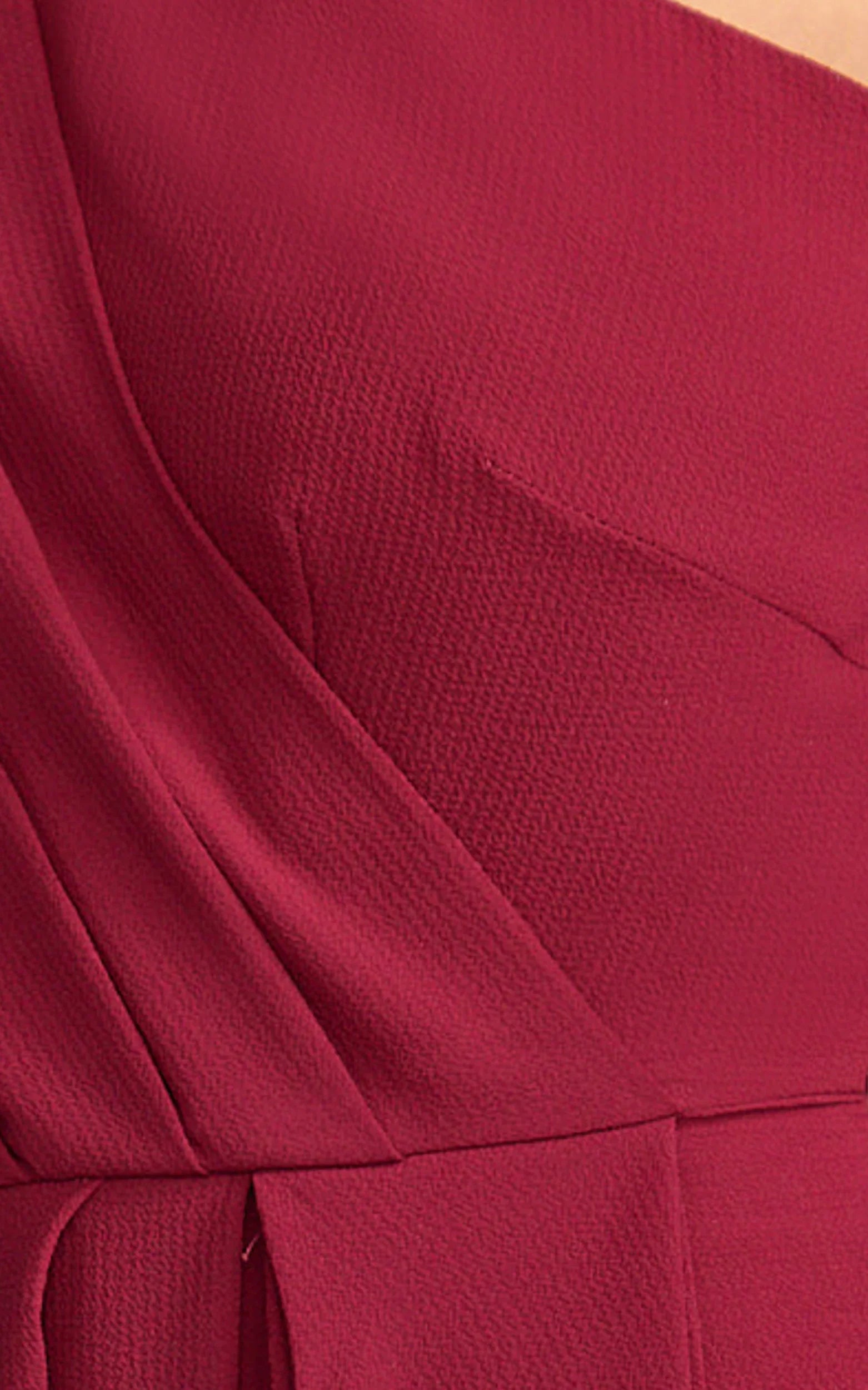 Namaari Midi Dress Faux Wrap One Shoulder Dress in Wine