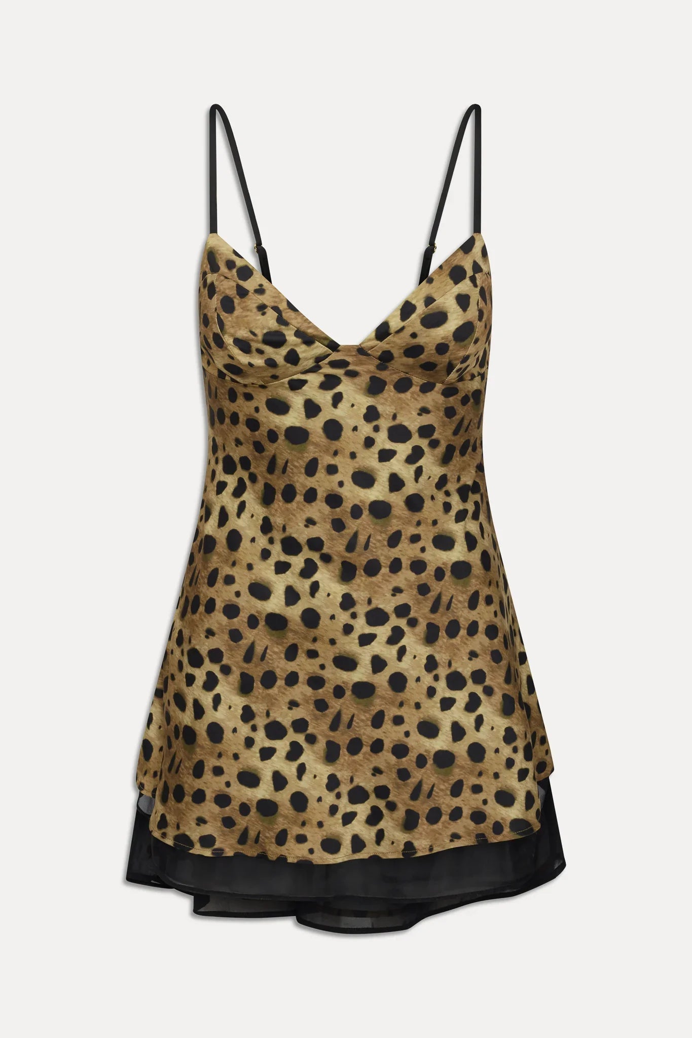 x Khy Kenley Satin Mini Dress Lacey Leopard