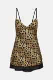 x Khy Kenley Satin Mini Dress Lacey Leopard