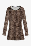 Chelsea Long Sleeve Mini Dress Cheetah