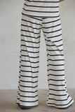 Sailor Striped Ribbed Wide Leg Pants