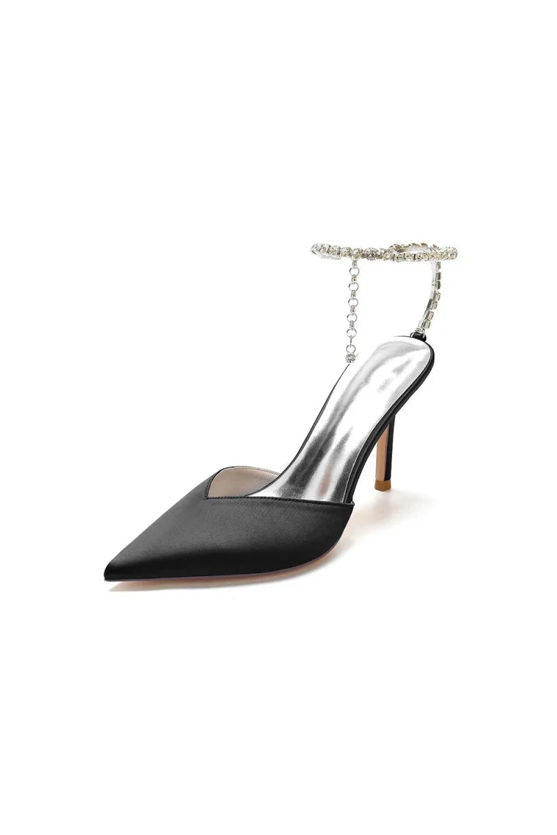 Crystal Strap Pointed Toe High Heels