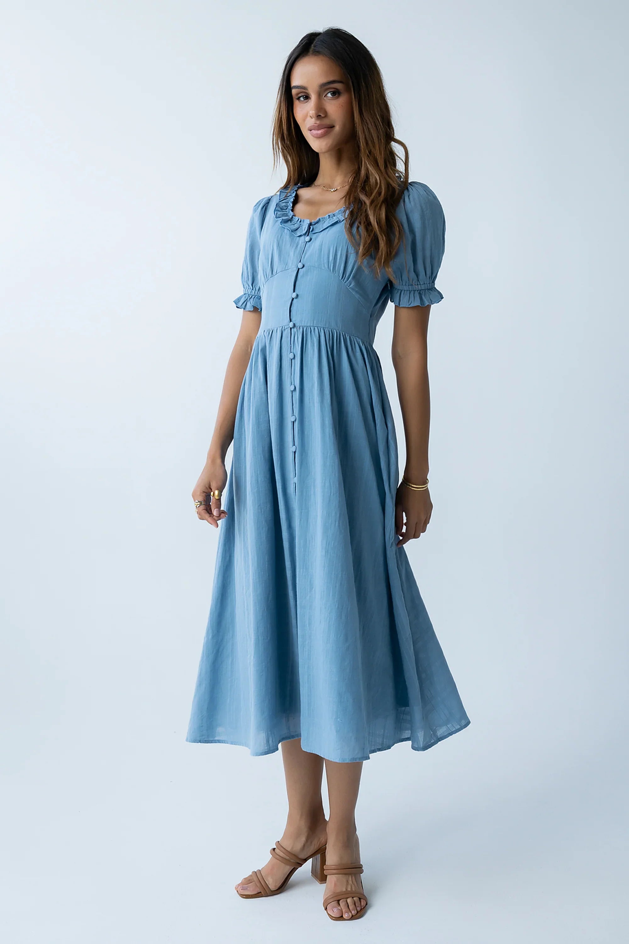 Demi Maxi Dress in Slate Blue