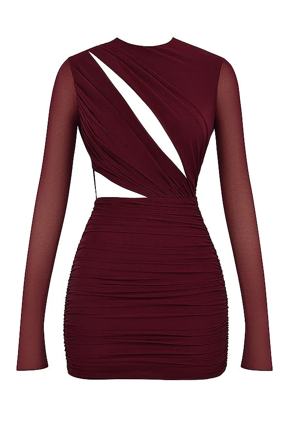 mulberry cutout mini dress