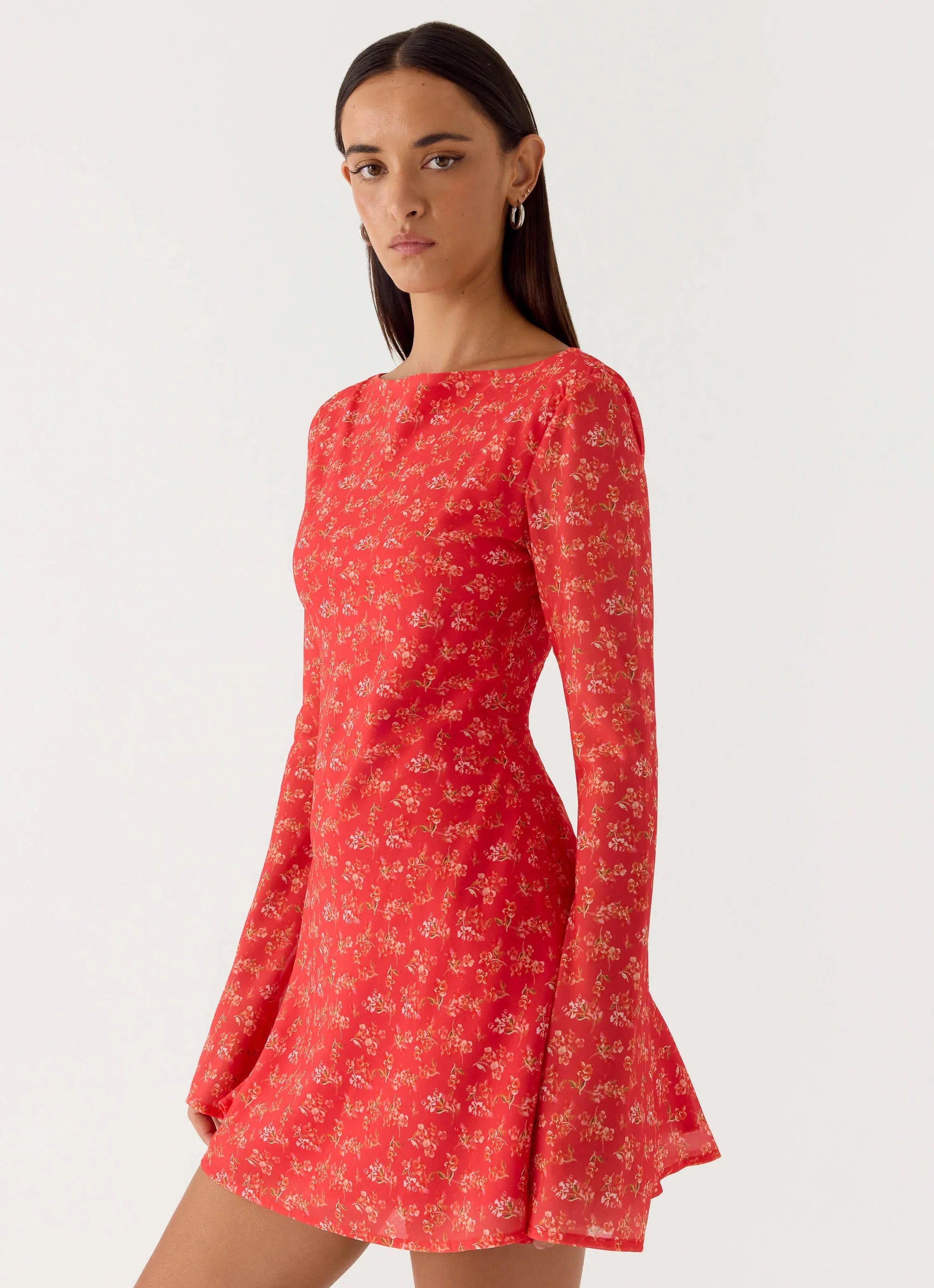 Sabella Mini Dress Magenta Red Rose