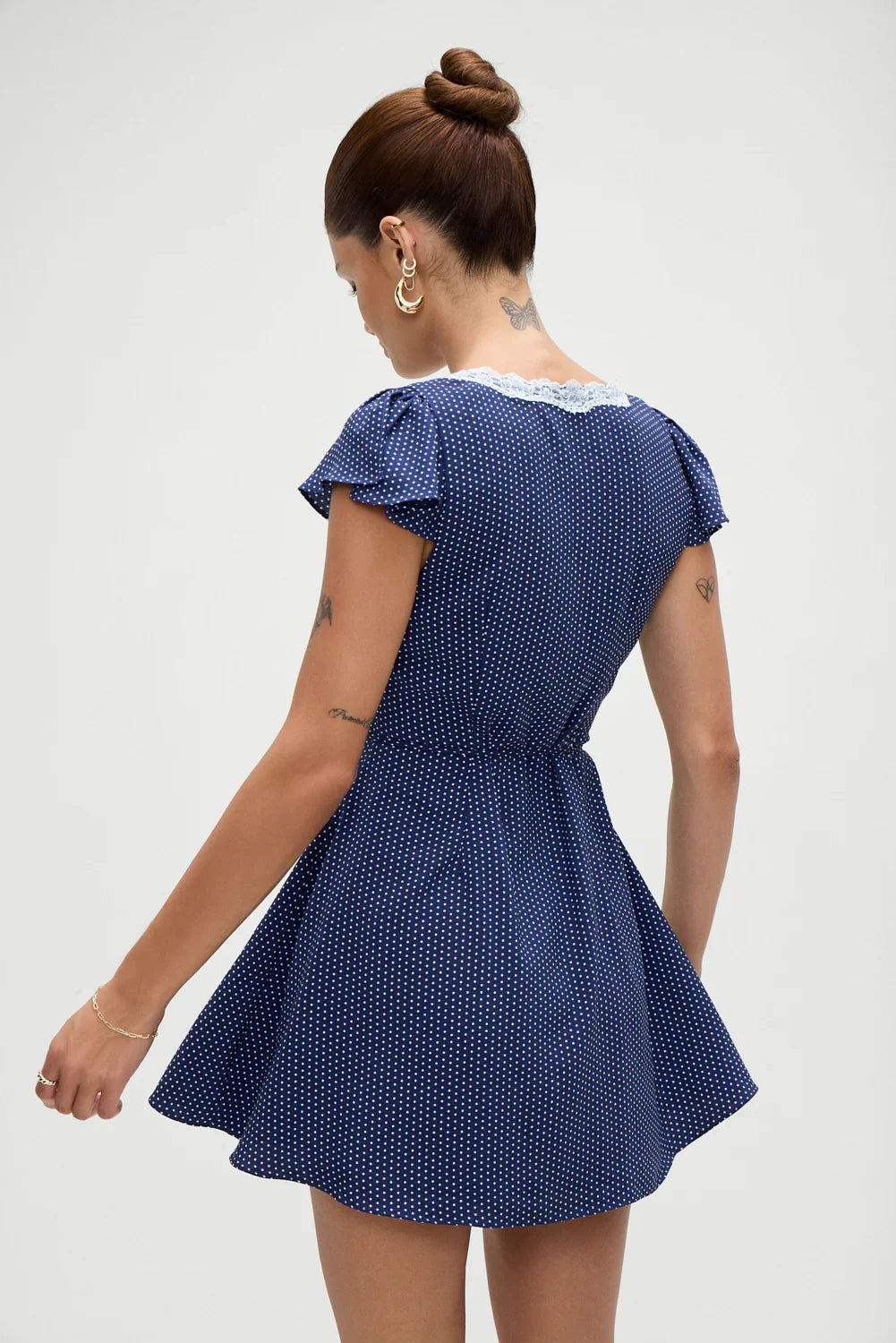 Lucy Wrap Mini Dress Dotty