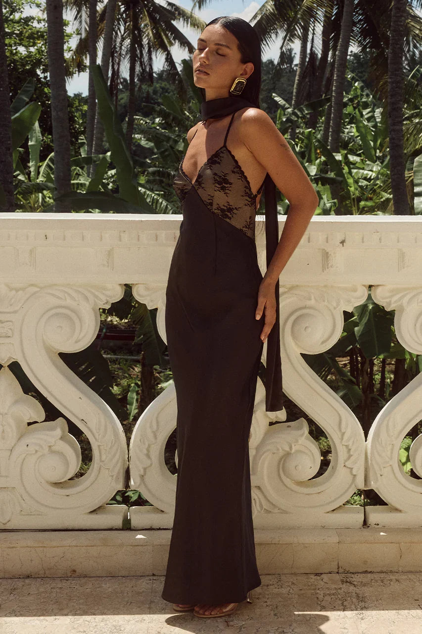 NADALIA MIDI DRESS BLACK