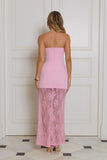 Polished Piece Strapless Lace Maxi Dress Pink