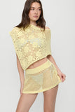 Adaline Crochet Mini Skirt Whipped Butter
