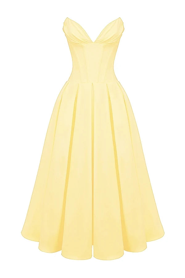 sunshine strapless tulle midi dress