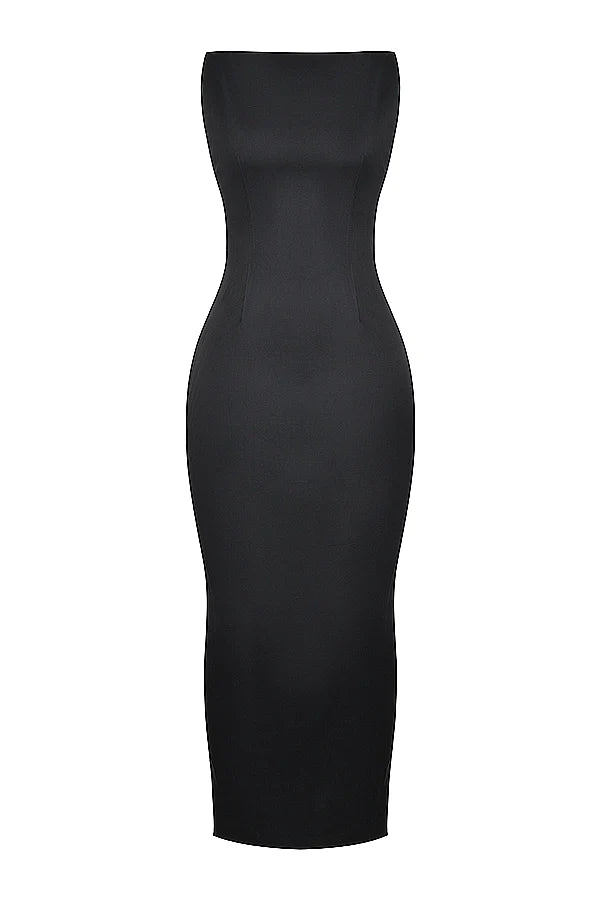 black maxi dress