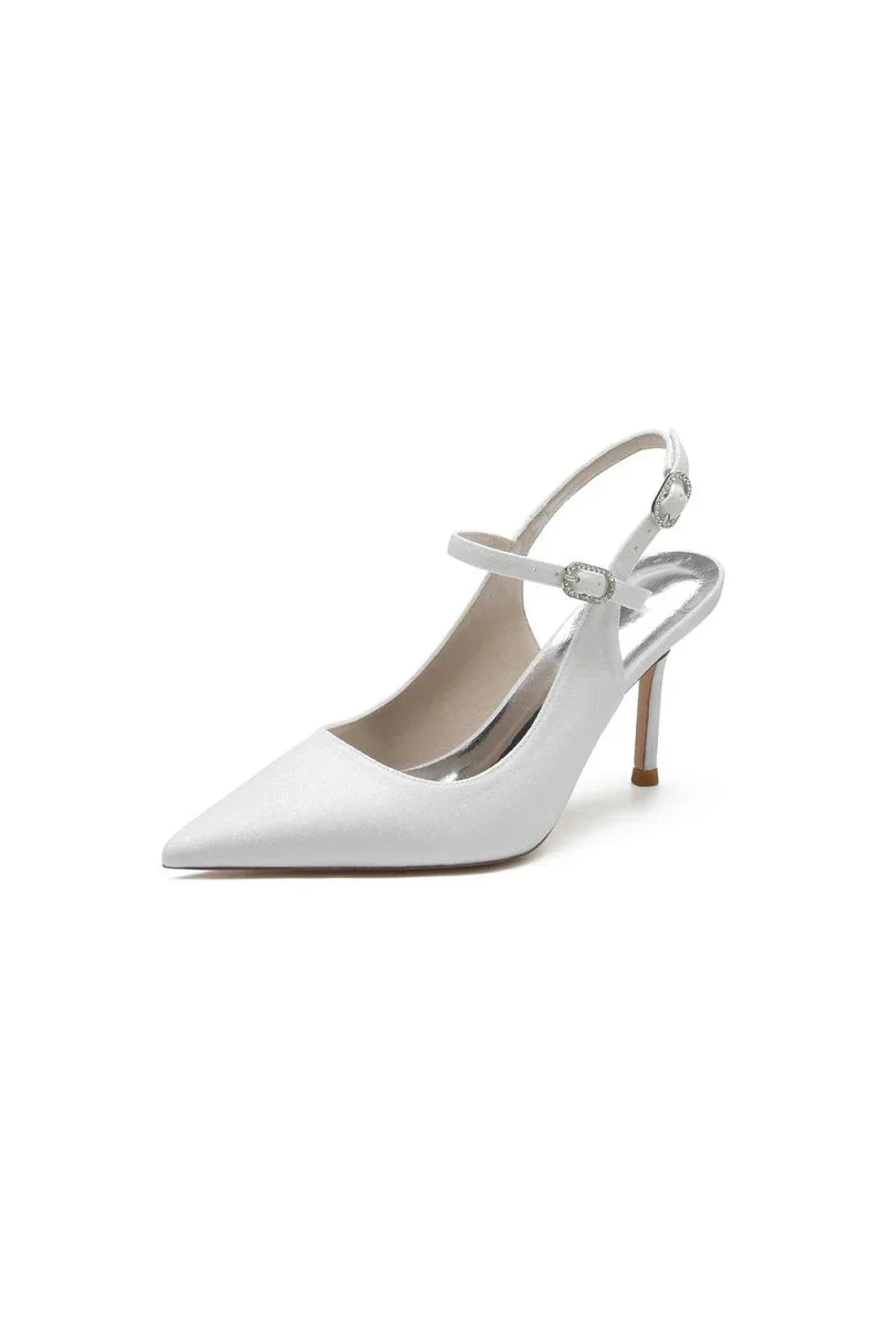 Sequin Slingback Pointed Toe High Heels