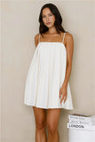 Spill The Bubbly Pleated Mini Dress Cream