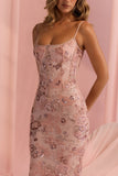 pink hand beaded embellished corset maxi dress limited edition