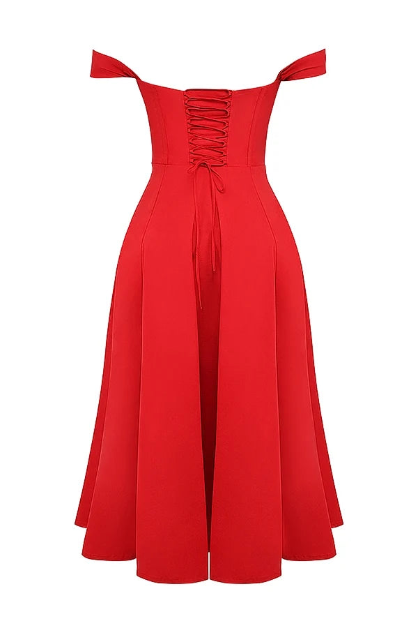 scarlet midi sundress