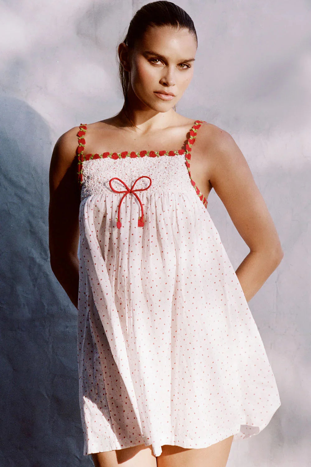 Coppola Cotton Babydoll Dress Tiny Berry