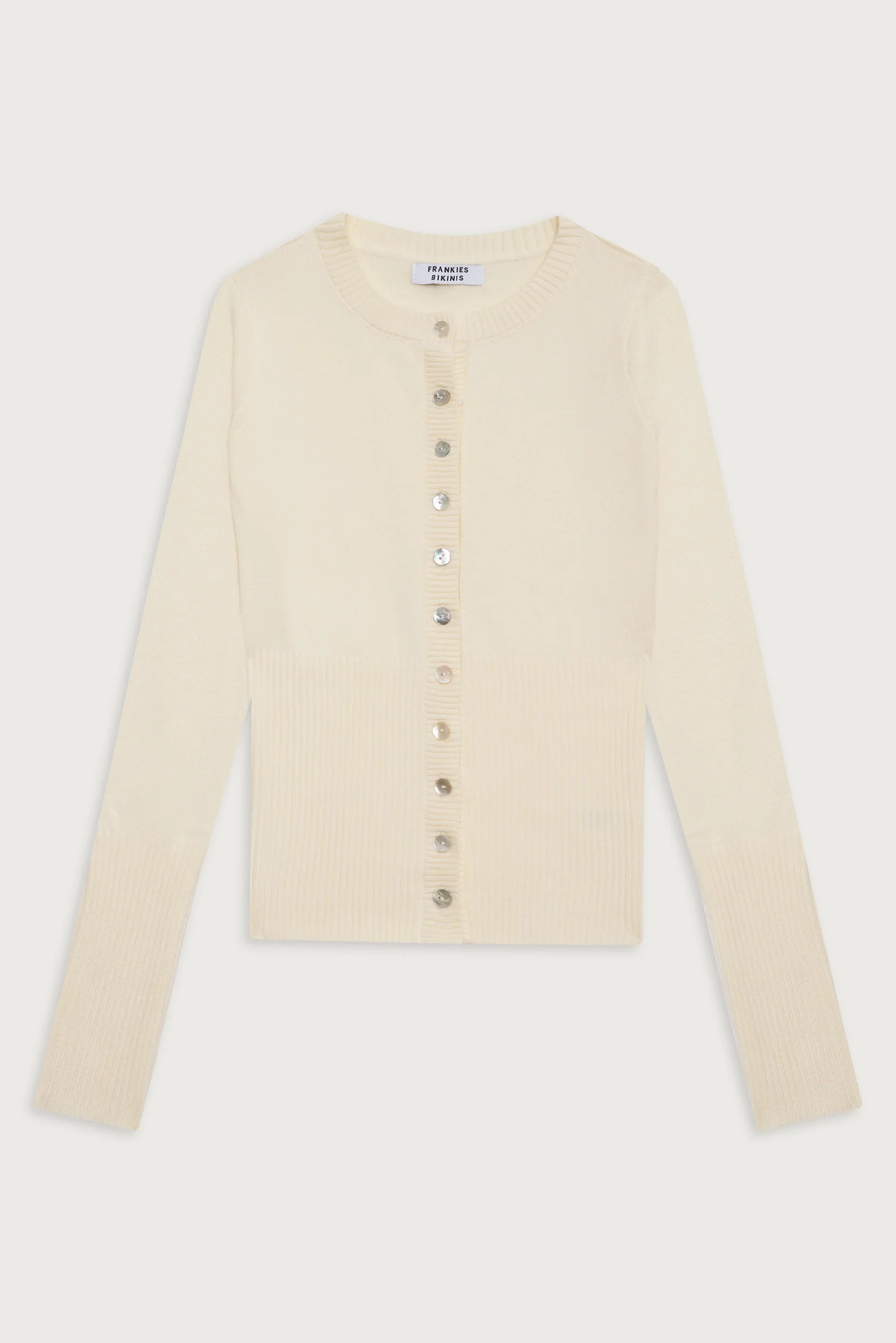 Lenon Cloud Knit Button Up Cardigan Porcelain