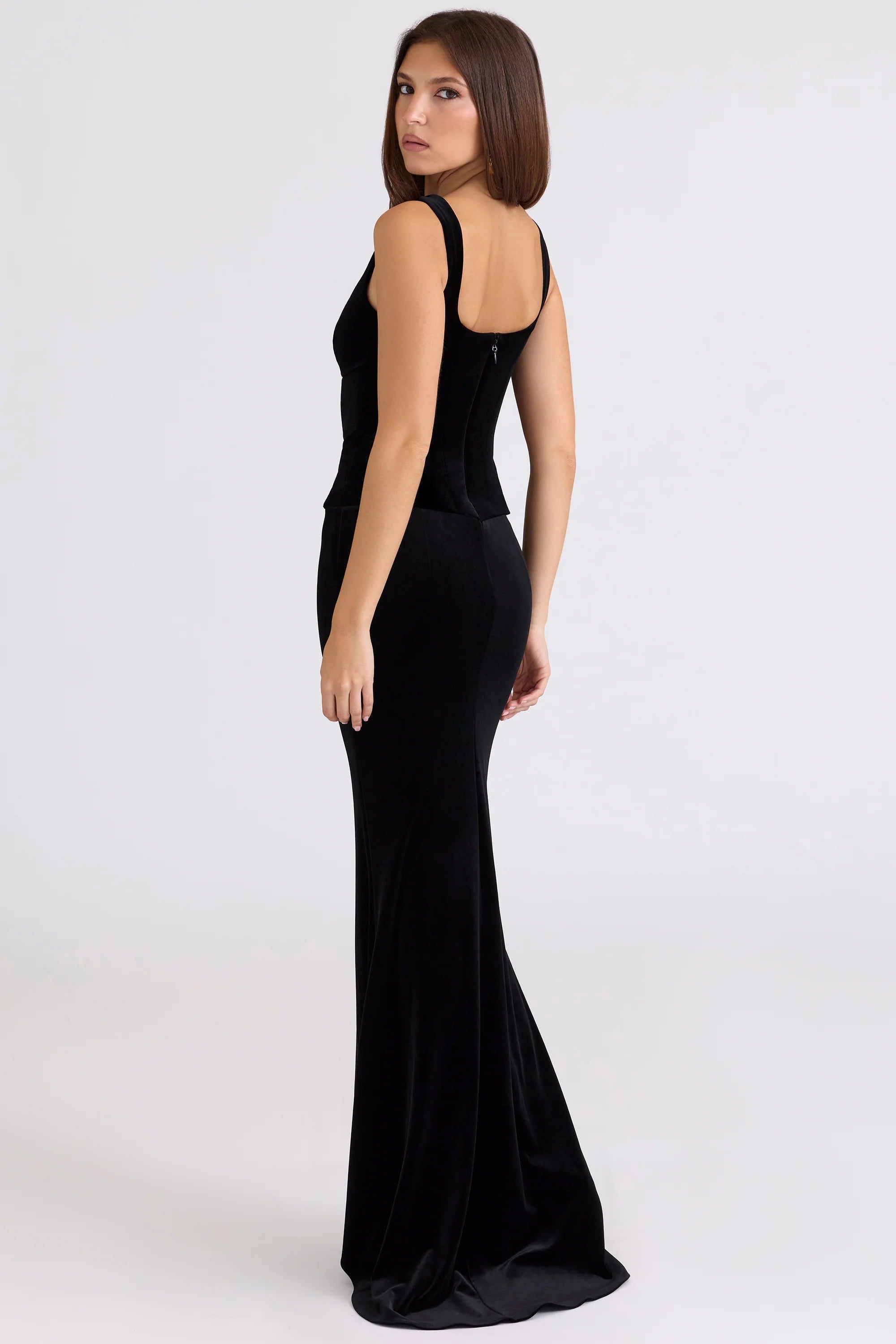 black velvet hourglass maxi dress limited edition