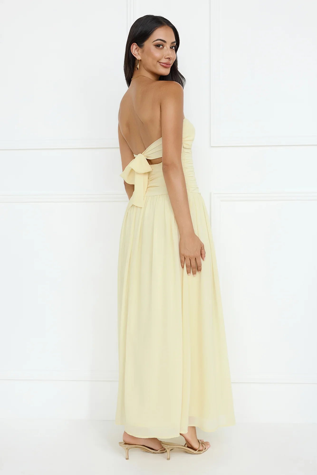 Enchanted Edit Strapless Maxi Dress Yellow