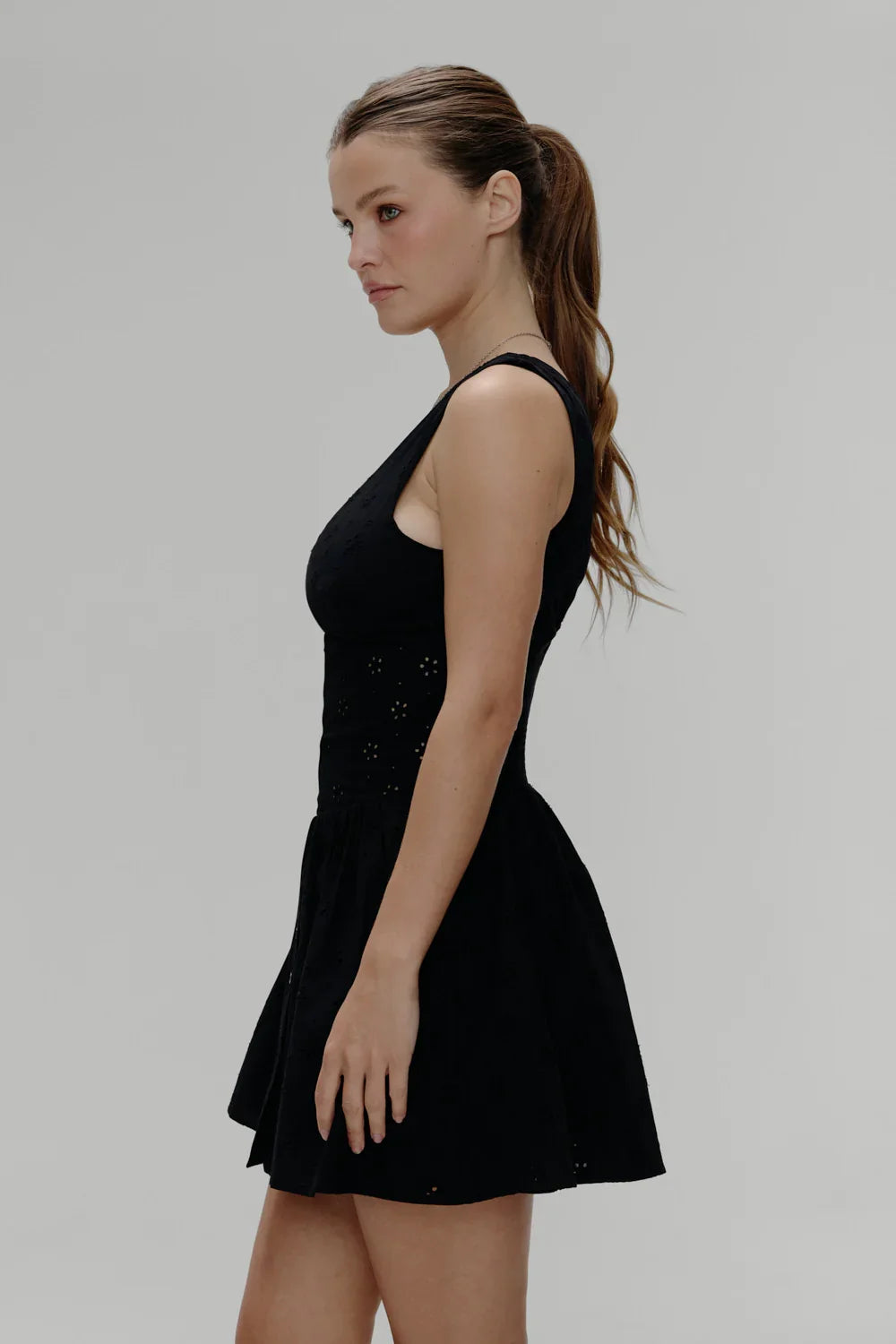Marley Cotton Eyelet Mini Dress Eclipse