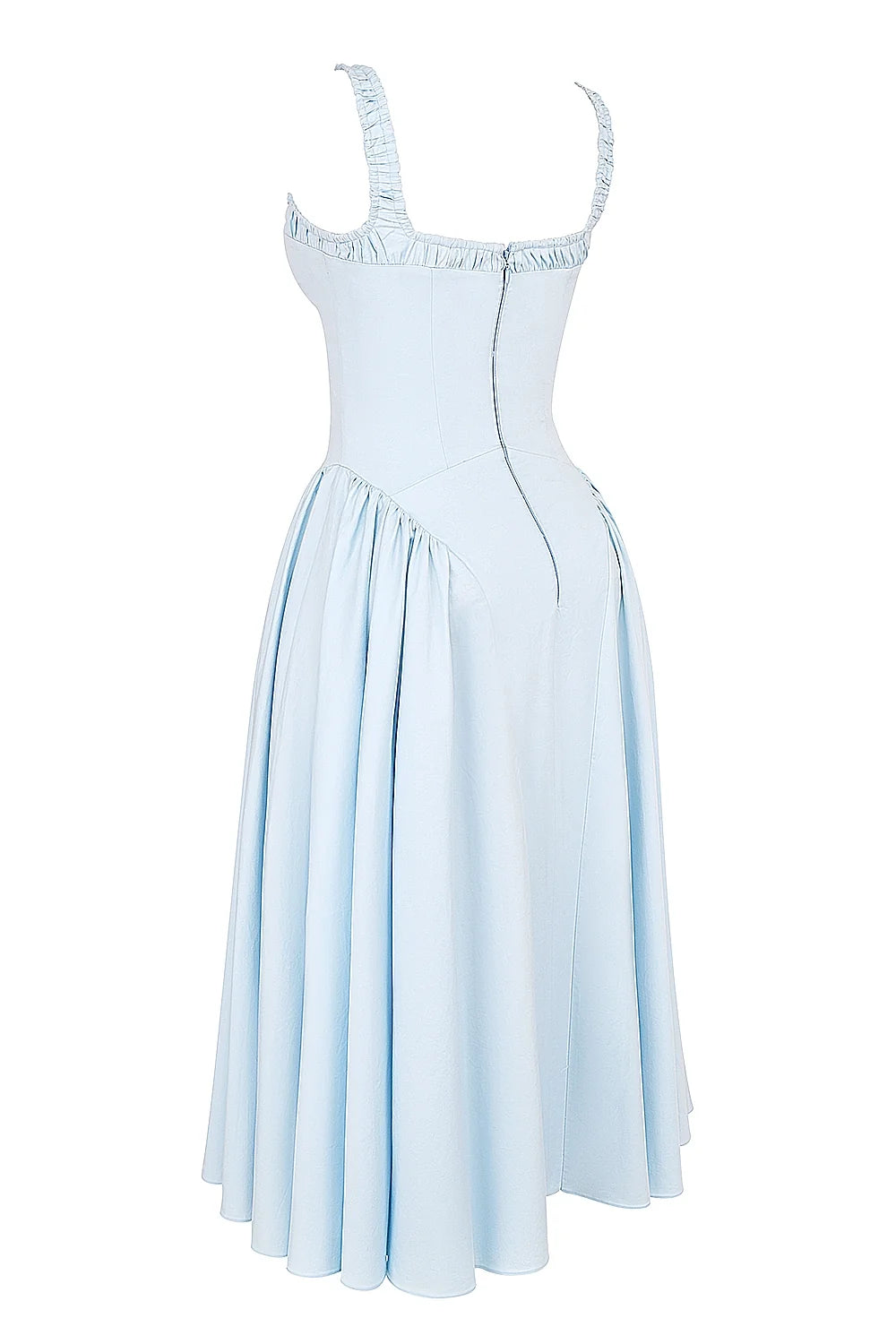 italian azure cotton midi sundress