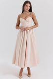 peach satin corset and skirt sale