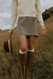 Oshen Plaid Mini Skirt