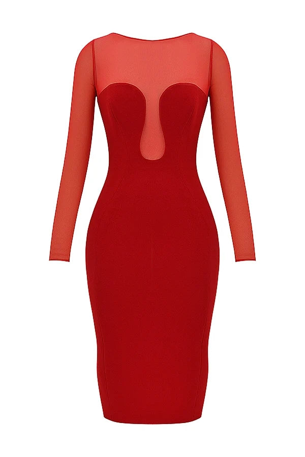 scarlet plunge midi dress